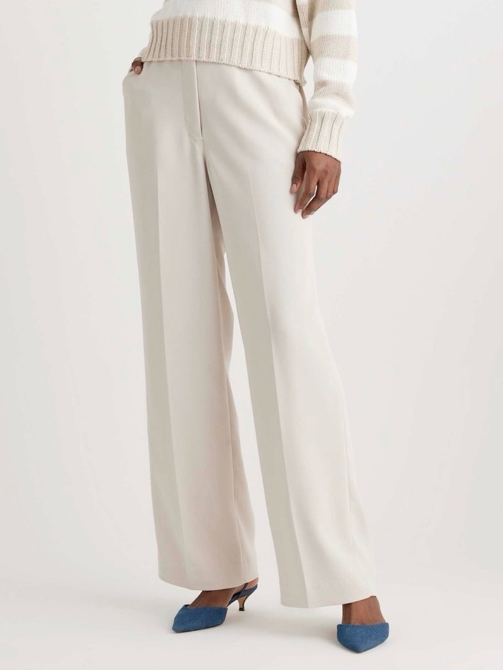 Quince Stretch Crepe Classic Trouser Pants Sand Career Office Spring Business 8